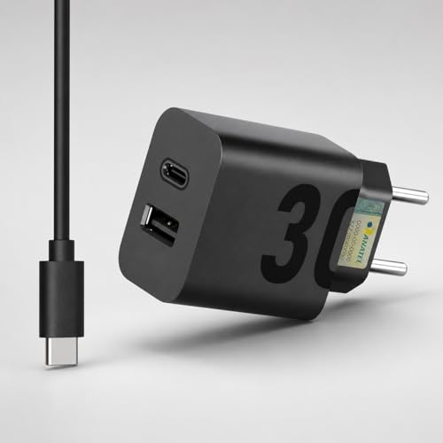 Carregador Turbo 30W USB-C – Potência Ultra Rápida com Cabo Tipo-C para Tipo-C Incluso – Compatível com iPhone 15, iPads, Samsung e Dispositivos USB-C - LAGUS IMP.