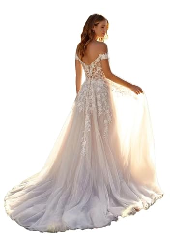 Luxury Wedding Dresses 2025 for Bride Off Shoulder Beach V