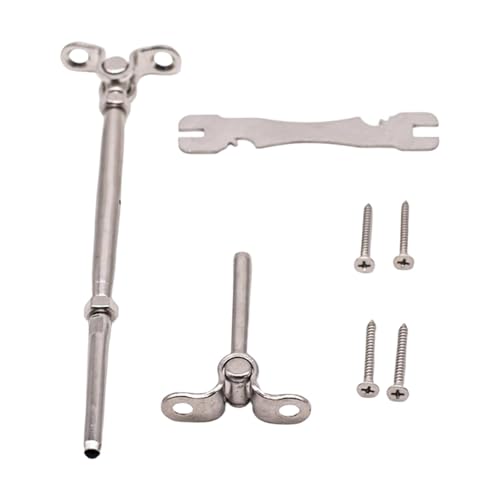 Set de tensor versátil para barandales, con diseño ajustable y acabado en acero inoxidable plateado miniatura 6