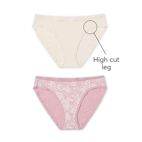 Image of Pact Women's Organic Cotton Bikini Underwear, Classic Fit Panties with High Cut Leg