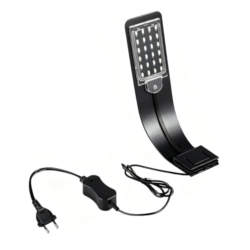 Aquarium LED Beleuchtung Licht,Ultradünnes Clip-on AquariumLampe mit Weiß und Blaulicht, 10W LED Aquarienleuchte, IPX7 Wasserdicht，24 LEDs AquariumLicht für-Aquarium und Fische Tank Beleuchtung (1)