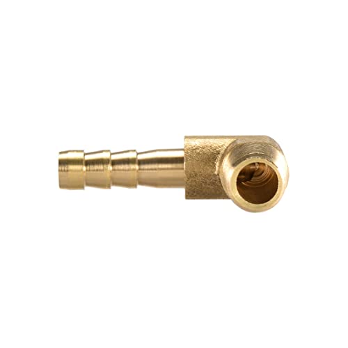 M METERXITY Brass Hose Barb Fittings - 90 Degree Elbow Brass 6mm Barbed Reducer Apply to Water Fuel (1/8 PT Male Pipe) - Image 4