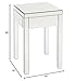 Ave Six REF09-SLV AVE SIX Reflections End Table with Drawer, Mirrored Finish, Silver