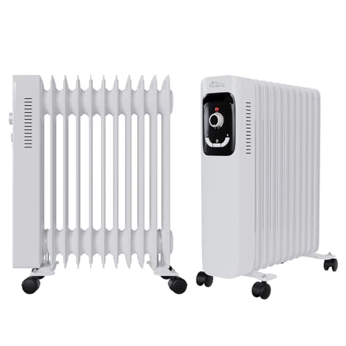 Tronitechnik Ölradiator TT-OR 211 Elektroheizung Weiß Öl-Heizung Radiator 3 Heizstufen 11 Rippen Elektrischer Heizkörper Energiesparend Thermostat Überhitzungsschutz Heizgerät