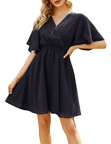 Clearlove Damen Sommerkleider Schweizer Punkte Chiffonkleid V-Ausschnitt...