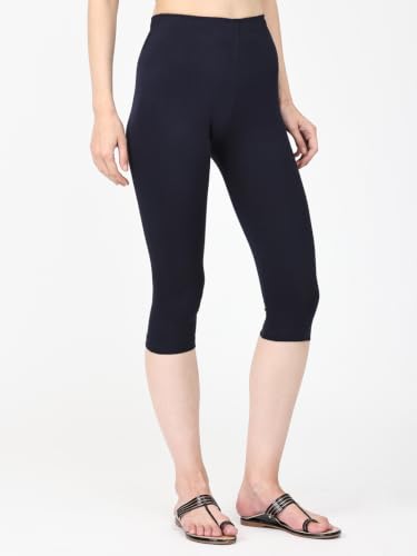 Image of Robinbosky Premium Stretchable Cotton Capri Legging for Women | Suitable for Formal wear & Casual wear | High-End Elastic Makes. The Leggings Squat Proof and Durable for Travel, Yoga, & Workout.