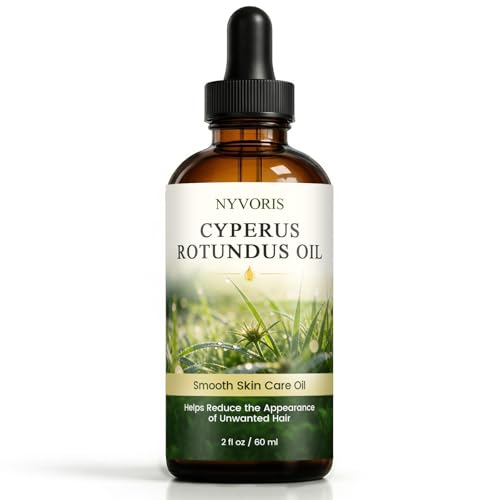 NYVORIS Cyperus Rotundus Oil for Hair Removal - Organic Cold-Pressed Cypress Rotundus Oil to Help Reduce the Appearance of Unwanted Hair Moisturizing & Soothing Body Oil (1 PACK)