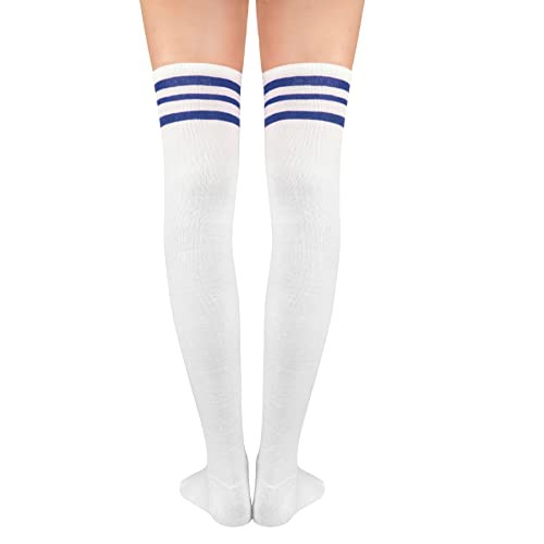 Image of Zando Womens Stripes Thigh High Socks Thigh Highs Casual Knee High Stockings