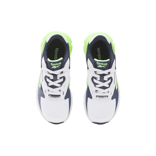 Reebok Kid's Zig Dynamica 5 Elastic Lace Sneaker, White/Vector Navy/Solar Lime, Little Kid 113