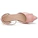 Danglianying Women's Pumps Shoes Pointed Toe Low Heels Ankle Strap Closed Toe Wedding Party Dress Pumps Pink Size 7