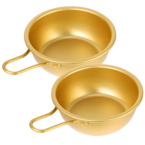 DONFAMDS Versatile Korean Rice Wine Bowl Set Aluminum Soup Pot Ramen Bowl Handle for Camping Home Restaurant