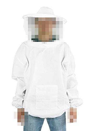 HunterBee Professional White Thin Beekeeping Protective Set Gear Suit, Jacket, Pull Over, Beekeeper