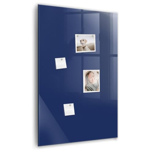 Tableau magnetique en verre bleu vertical pour optimiser les petits espaces de bureau