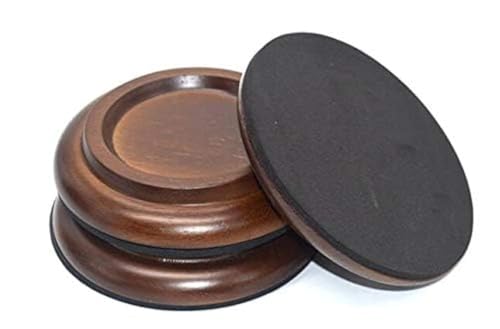 FameFame 3 Pack Hardwood Piano Caster Cups Floor Protector Solid Caster for Grand Piano, Non-Slip & Anti-Noise Foot Pad, (Brown)