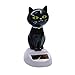 Taomeng Jouet dansant à énergie solaire en forme de chat qui bouge la tête - Figurine solaire innovante pour tableau de bord de voiture, décoration de bureau, Noir