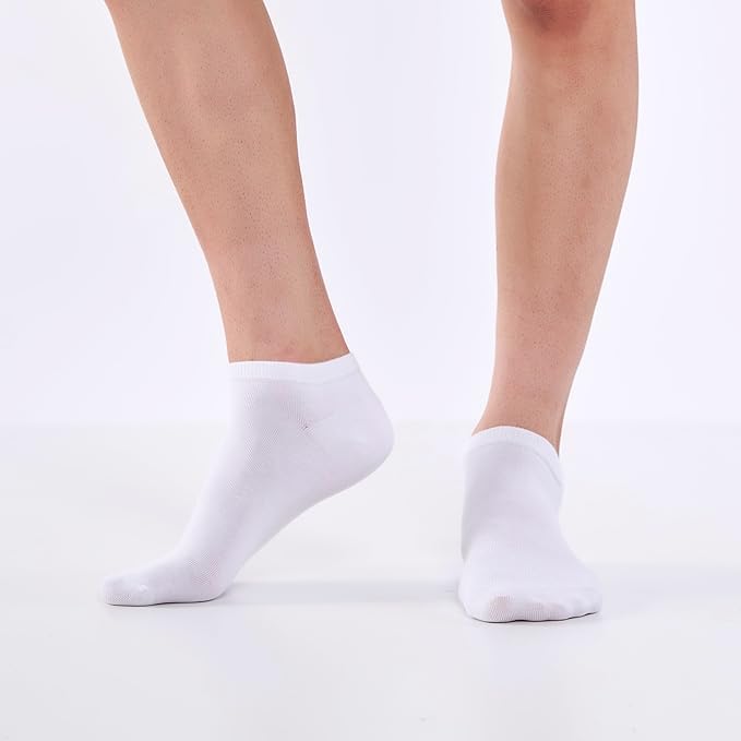 10 Pairs Men's Ankle Socks Low Cut Socks Breathable Casual Socks for Men Women (White)2