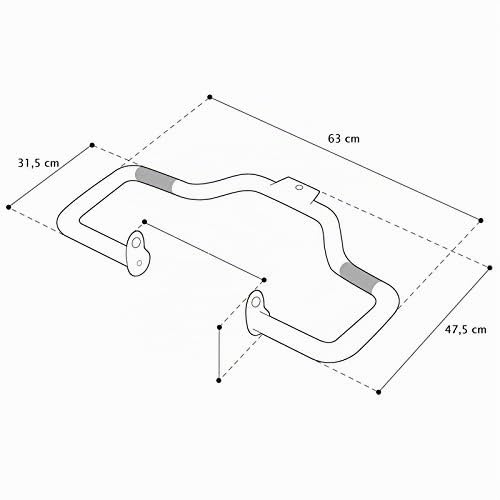 Paramotore compatibile con Harley Davidson Sportster 883 R Roadster (XL 883 R) 04-15 Mustache nero