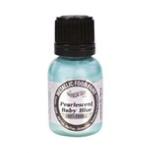 Ready-to-use Metallic Pearlescent Baby Blue 100% Edible Food Paint for Cake and Icing Decoration