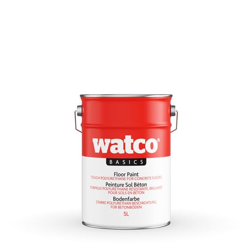 Watco Basics Floor Paint - Excellent value single pack paint for concrete floors - Covers approx. 8m² per litre - Ideal for warehouses, garages and other concrete floors (5L, Light Grey)