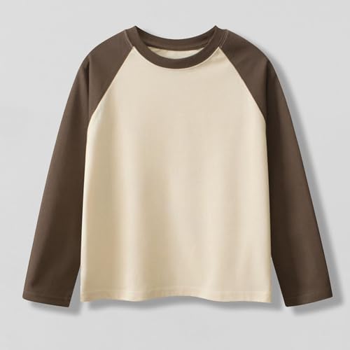Girls Boys Crewneck Shirts Tops Kids Cute Color Block Raglan Sleeve Cotton Blouse Long Sleeve Shirt for Teen Youth2