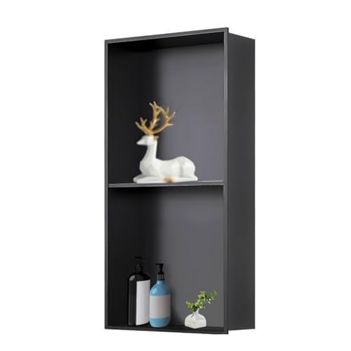Niche de douche encastrable double étagère rangement salle de bain acier noir