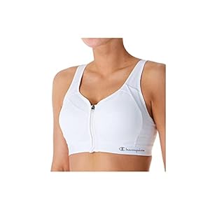 Champion-Womens-Motion-Control-Zip-Sports-Bra Champion womens Motion Control Zip Sports Bra, White, 36D US