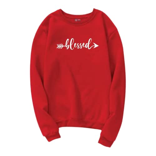Printed Blessed Full Sleeve Round Neck Sweater for Women-image-42