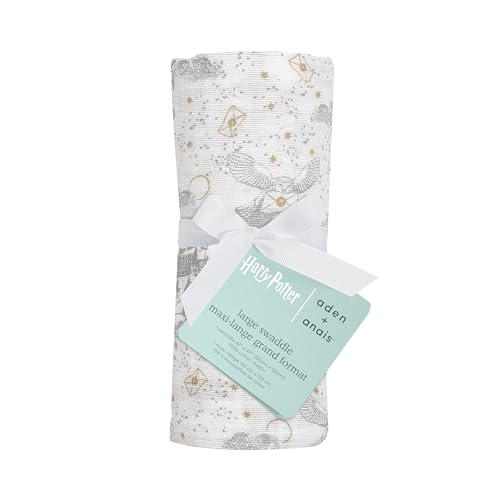 Image of aden + anais Swaddle Blanket, 100% Cotton Blankets for Girls & Boys, Baby Receiving Swaddles, Ideal Newborn & Infant Swaddling Set, Single, Harry Potter