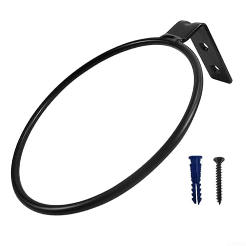 Yuanpgky Supporto per piante da parete in ferro per vasi da fiori, 10,2 cm, nero, da giardino, con anello, salvaspazio, scaffale da giardinaggio verticale per balcone e ufficio (10,2 cm)