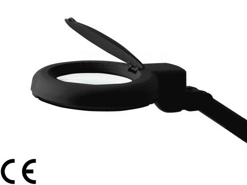 Beltom® Lampada con Lente d'Ingrandimento da Tavolo 3 + 12 DIOTTRIE con Neon Luce Bianca per Estetista, ESTETICA, Laboratorio E LAVORI di PRECISIONE - Nero