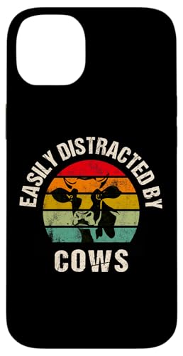 Facilement distrait par Les Vaches Funny Farmer Meme Cow Cattle Lover Coque pour iPhone 14 Plus