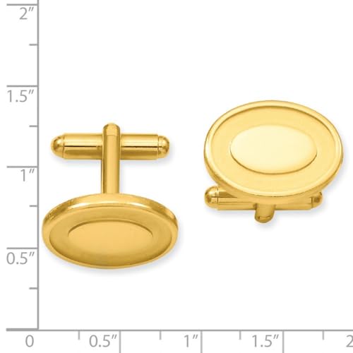 Mancornas ovaladas chapadas en oro 15x20mm para hombre miniatura 2