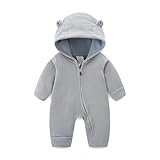 Newborn Baby Snowsuit Baby Bear Outfit Romper Winter Warm Coat Infant Fleece Jumpsuit For Girls Boys 3-6 Months
