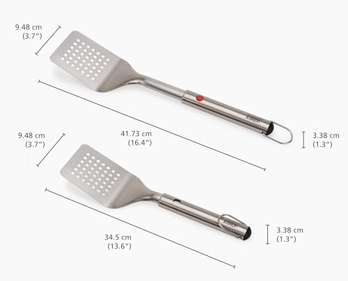 Joseph Joseph Conjunto de utensílios de churrasco de aço inoxidável GrillOut de 2 peças, espátula e