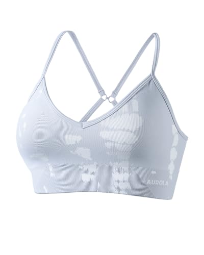 Image of AUROLA Serpent Seamless Sports Bras for Women,Backless Padded Strappy Workout Gym Yoga Crop Tops