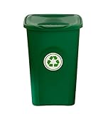 Maße pro Mülleimer: HxTxB: ca. 53x39x37,5 cm, Material: Kunststoff, Farbe: Grün