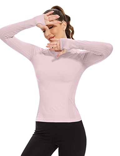 Image of MathCat Workout Shirts for Women Long Sleeve, Workout Tops for Women, Quick Dry Gym Athletic Tops，Seamless Yoga Shirts XS-XL Purple