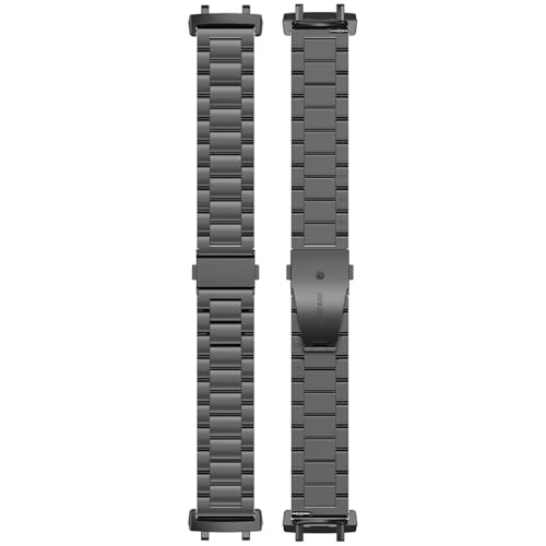 Image of OBOE Stainless Steel Watch Strap for Amazfit T-Rex 3, Black | Compatible with Amazfit T-Rex 3, Sports Watch Band, Watch Not Included