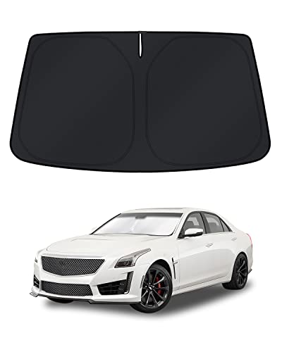 Image of KUST Windshield Sun Shade for Cadillac CTS 2014-2019 Window Accessories Shade Sun Cover Foldable Block UV Rays Keep Car Cooler