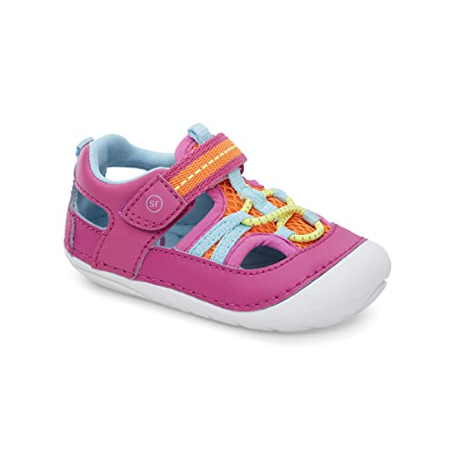 Stride Rite baby girls Soft Motion Tobias First Walker Shoe, Pink Multi, 3.5 Infant US