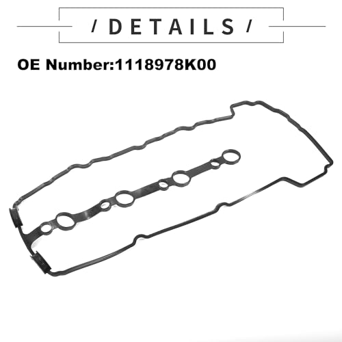 Image of Motoforti Valve Cover Gasket, Cylinder Head Valve Seal Gasket, for Suzuki SX4 RW420 GYA51S 2.0L 4 Cyl, MP, J20B, 16V, VVT, DOHC, Rubber, No.1118978K00, Black