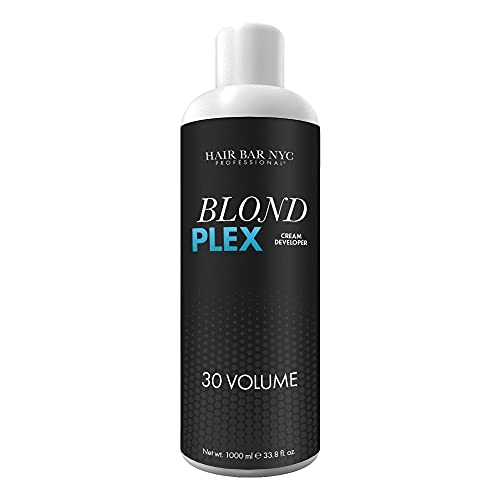 Blond Plex 30 Volume Professional Lightening System for Charcoal Hair Bleach - Peroxide Developer infused with Collagen - Great for Sensitive Scalps 33.8oz / 1lt by Hair Bar NYC