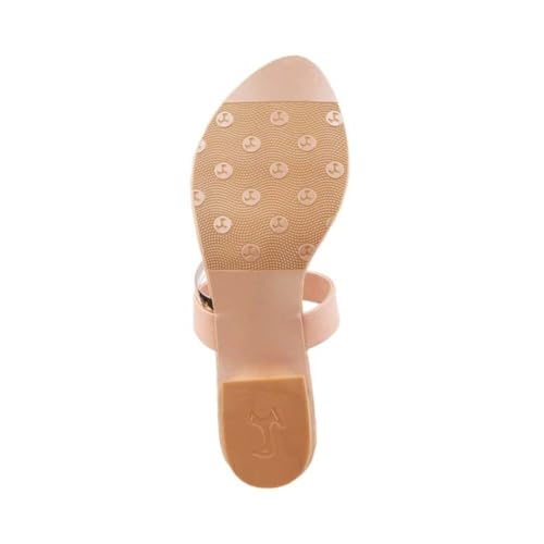 Image of Mochi Womens Solid One Toe Casual Flat Sandals Slide