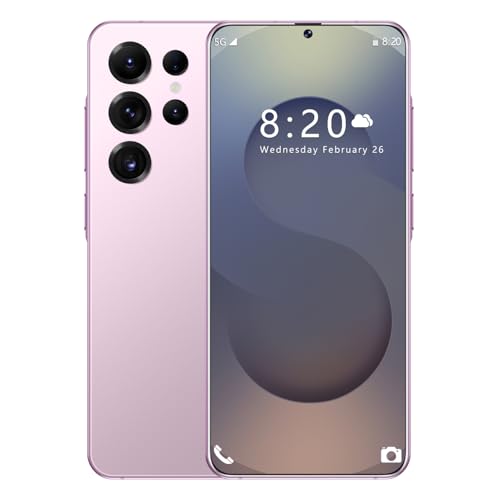 fuxinya Unlocked Cell Phone I25 Ultra Smartphone 12GB+512GB Android Phone 48MP+108MP Camera 7-inch HD Screen Mobile Phone 5G Dual SIM (Pink)