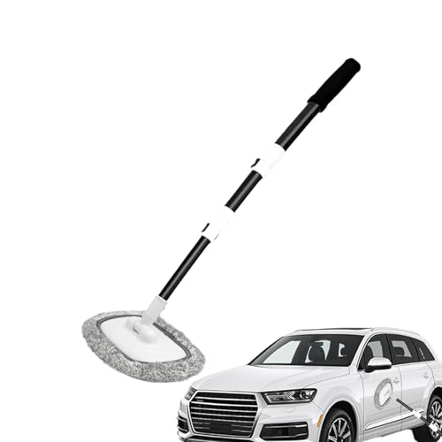 Générique Brosse De Lavage Voiture - Angle De Quinze Degrés Brosse De Nettoyage Courbée | Manche Telescopique Nettoyeur Vitres Pare-Brise Poussière,Détailing Extérieur Camion Bateau