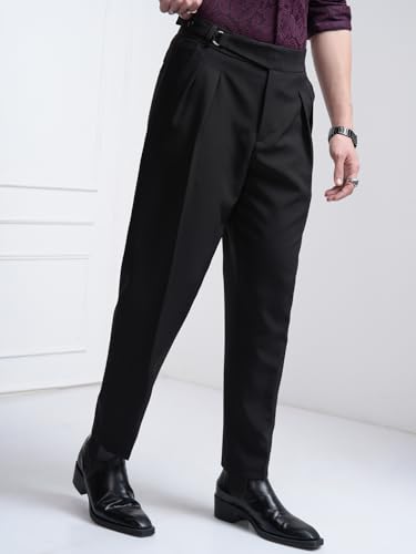 Image of Highlander Men's Gurkha Trouser Pants| High Waist| Carrot Fit| Ankle Length| Stylish Trousers for Men| Men Trousers | Trousers for Man | Pants for Man