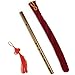 Bamboo Piccolo Flute Without Membrane Hole Short Transverse Flute Traditional Chinese Woodwind Musical Instrument for Beginners (Key G/15inch)