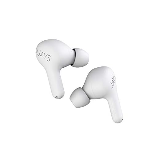 JAYS Active Noise Cancelling (ANC) Bluetooth-hörlurar i örat - t-Seven - Vit - Äkta trådlösa hörlurar upp till 20 timmars batteritid lämplig för iOS och Android