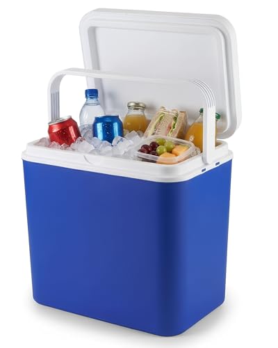 Voyager Cooler Box 24L – Insulated Ice Cool Box for Camping, Portable cooler with Lid & Carry Handle, Food & Drinks coolbox for Picnic, Beach, BBQ, Fishing, Festival, Lightweight & Durable Design