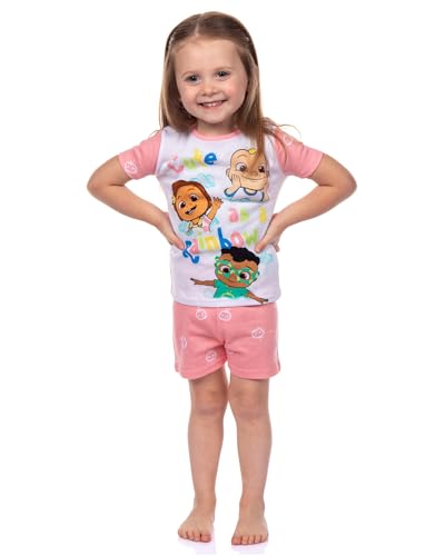 Komar Kids CoComelon Toddler Girls Cute Rainbow Short Sleeve With Shorts Pajama 2PC Set
